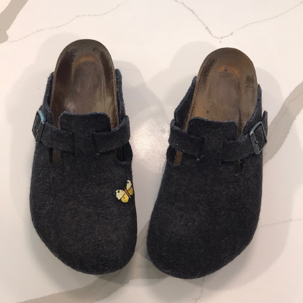 Birkenstock Boston, Grey Felt, Size 39